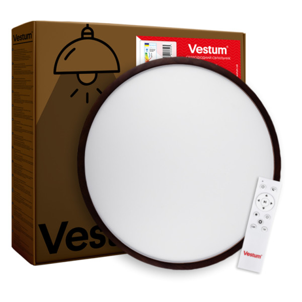 Матовий світильник Vestum WOOD 60Вт 375x60мм 3000К-6500К горіх - фото №6