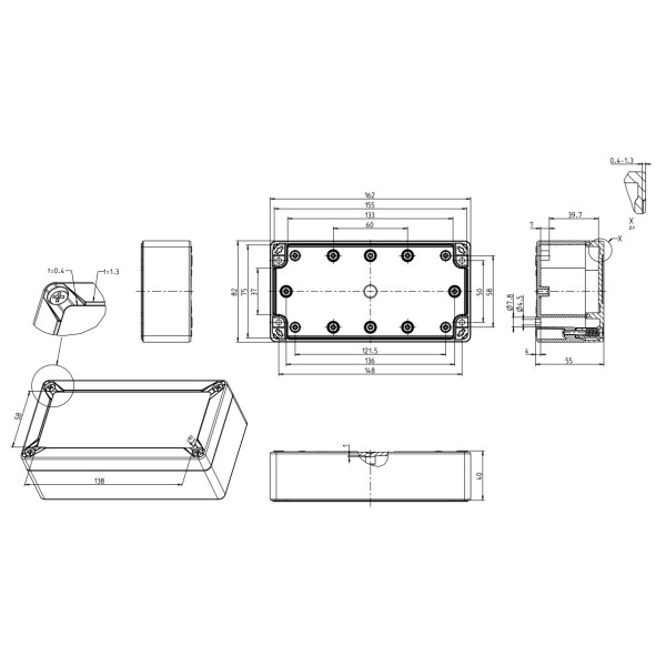 Герметична розподільна коробка Spelsberg PC 1608-6-o (sp20040601) IP67 - фото №6