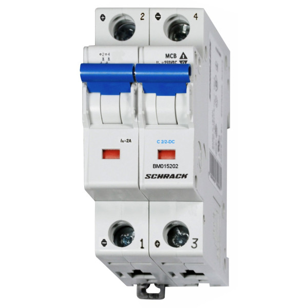 Автоматический выключатель Schrack Technik BM015202-- 500В DC 2А С - фото №1
