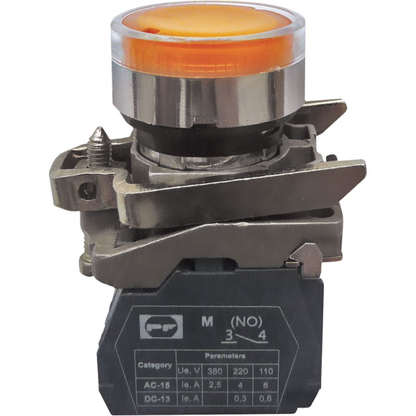 Кнопка Promfactor FP4-BW3561230 1NO жовта (FP4-BW3561230)