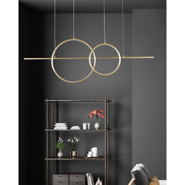 Подвесной светильник, люстра Goldlux 331809 Laura LED 1x42W 4000K 4800Lm IP20 золотой - фото №1