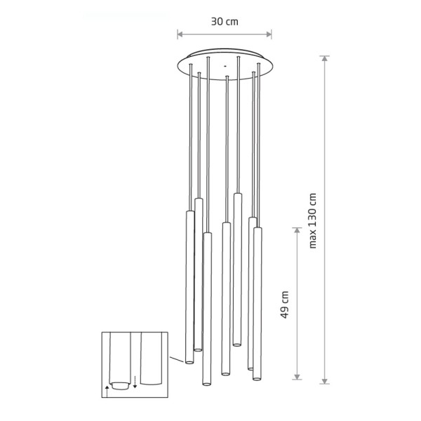 Подвесной светильник, люстра Nowodvorski 38918 Laser 490 G9 7x10W IP20 белый - фото №3