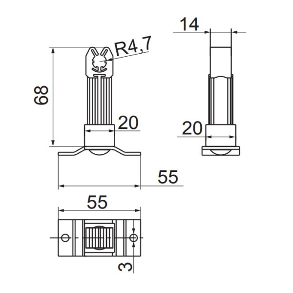 Универсальный держатель токоотвода DKC ND2336ZC - фото №1