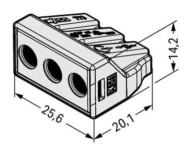 Клема на 3 дроти 773-493 2,5-6,0мм2, 41А (WAGO) - фото №5