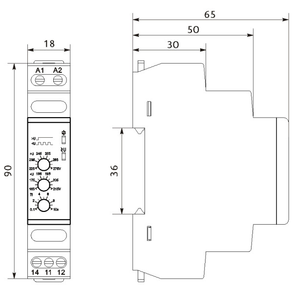 Реле контролю напруги Promfactor FRV11 220В - фото №2