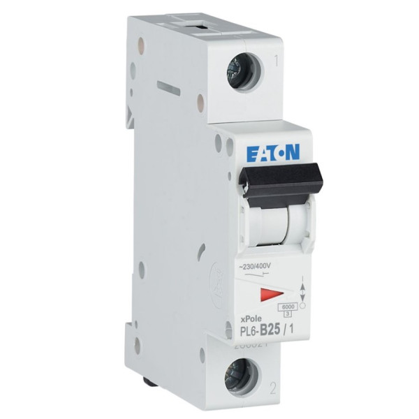Автоматический выключатель Eaton PL6-B25/1 6кА 25A