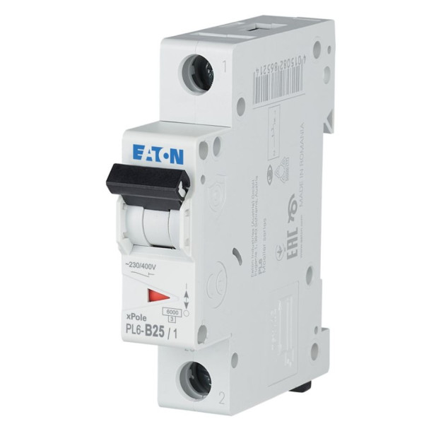 Автоматический выключатель Eaton PL6-B25/1 6кА 25A - фото №2