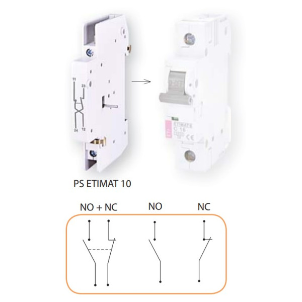 Блок-контакт ETI 002159031 PS-ETIMAT 10 (1НО+1НЗ) - фото №1