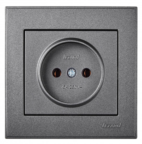 Розетка Lezard Rain (703-4288-121B) ПБТ (антрацит) - фото №1