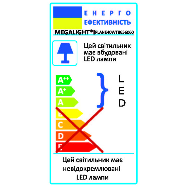Світлодіодна панель Megalight 40Вт 4000K AC 175-265Вт 3500Лм 595x595x10мм - фото №1