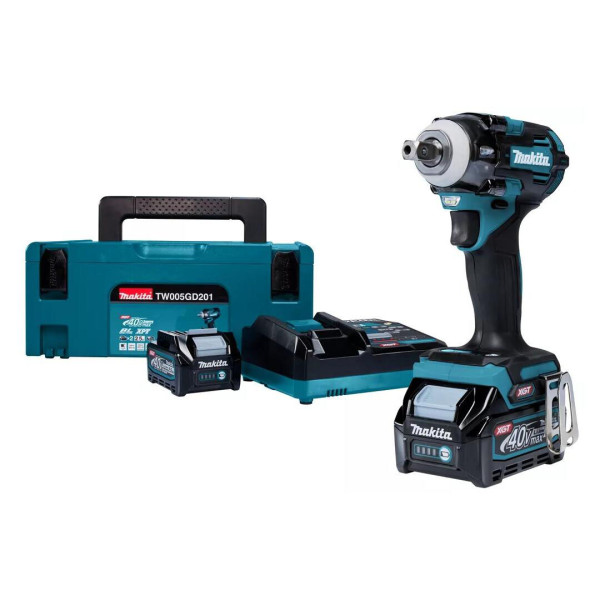 Акумуляторний ударний гайкокрут Makita TW005GD201 XGT 40В 2,5Аг з 2 акумуляторами DC40RA - фото №4
