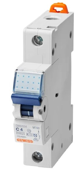 Автоматический выключатель GEWISS 1P C 4А 6кА (GW92004)