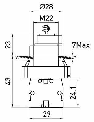 Кнопка управления E.Next e.mb.bg45.lrr 1NO+1NC 1-0 (p0810138) (ключ вынимается слева и справа) - фото №2