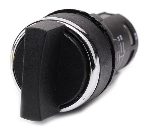 Моноблочний перемикач EMAS MB100S20 двопозиційний із фіксацією 0-1 (1НО) чорний