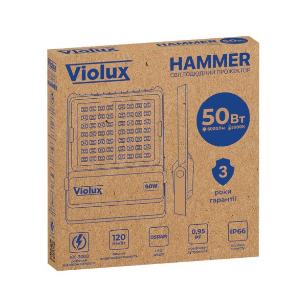 Прожектор LED Violux HAMMER 50W 5000K 6000lm IP66 ( 430232 ) - фото №3