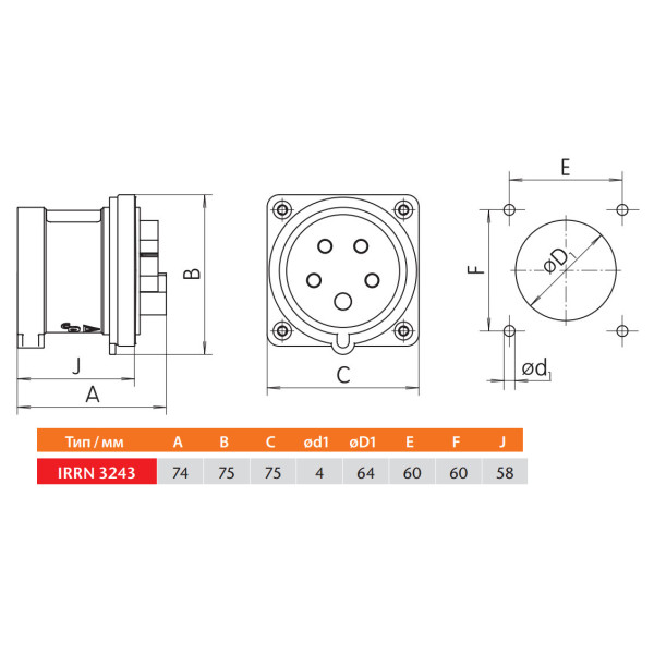 Вбудована силова вилка Sez IRRN3243 - фото №8