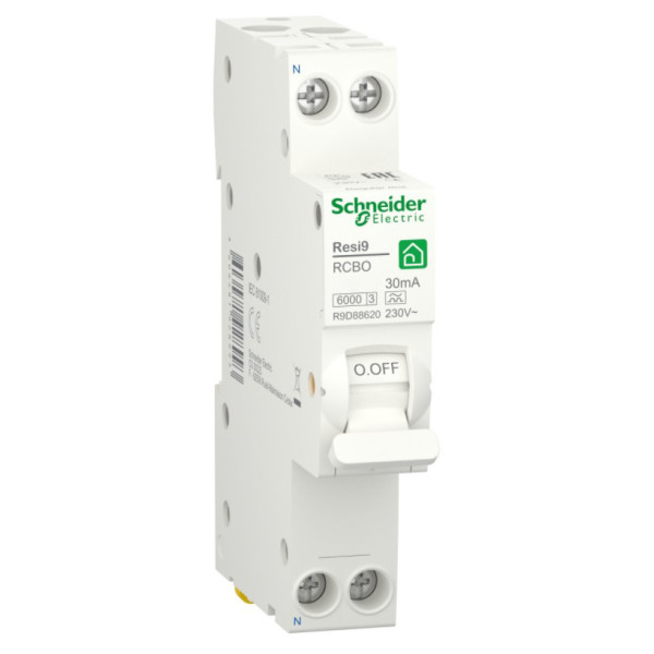 Диференціальний автомат Schneider Electric R9D81610 RESI9 6кА 1P+N 10A C 10мА