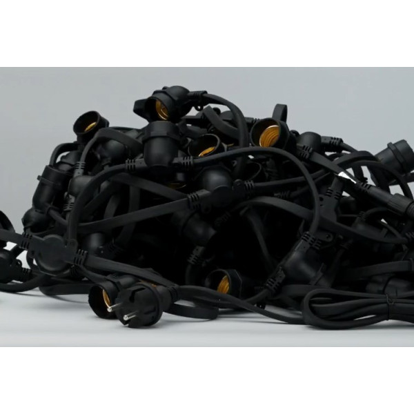 Світлодіодна гірлянда Feron CL25-25 "Белт-лайт" (6491) 230В 25м для ламп з цоколем Е27 IP65 чорний шнур - фото №2