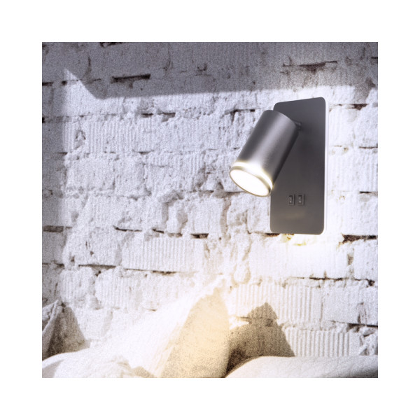 Бра, настенный светильник Goldlux 324368 Paris GU10+Led 2x10+6W IP20 BK - фото №1