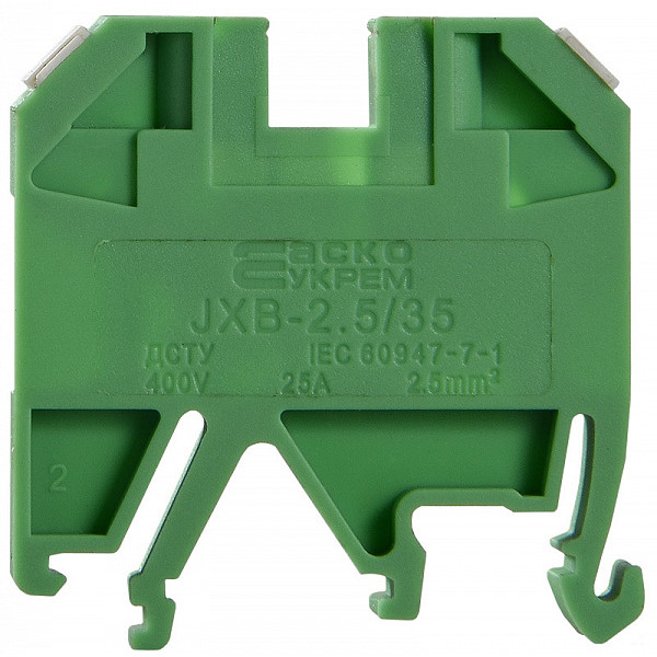Клеммник Аско-Укрем JXB 2,5/35 зеленый (A0130010010) - фото №1