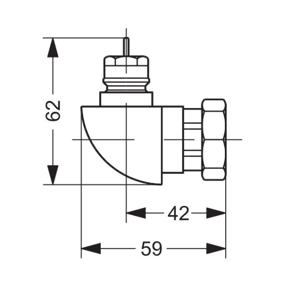 Кутовий адаптер Danfoss 013G1360 для термостатичних елементів RA (М30х1,5) - фото №2