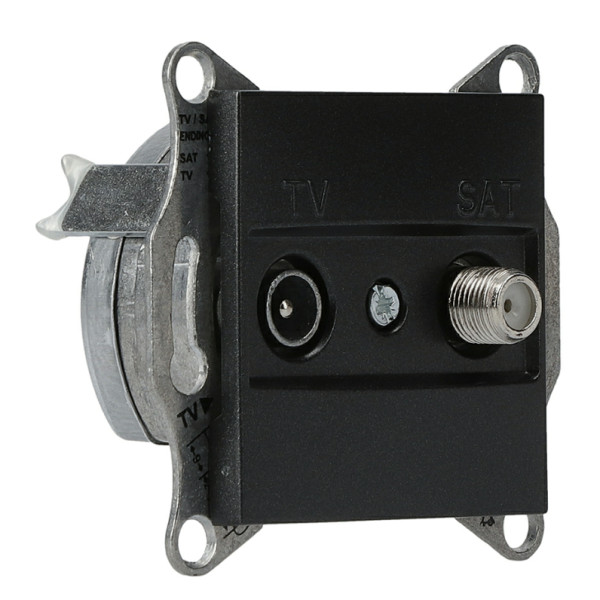 Розетка TV-SAT оконечная без рамки антрацит Asfora, EPH3400171 - фото №1