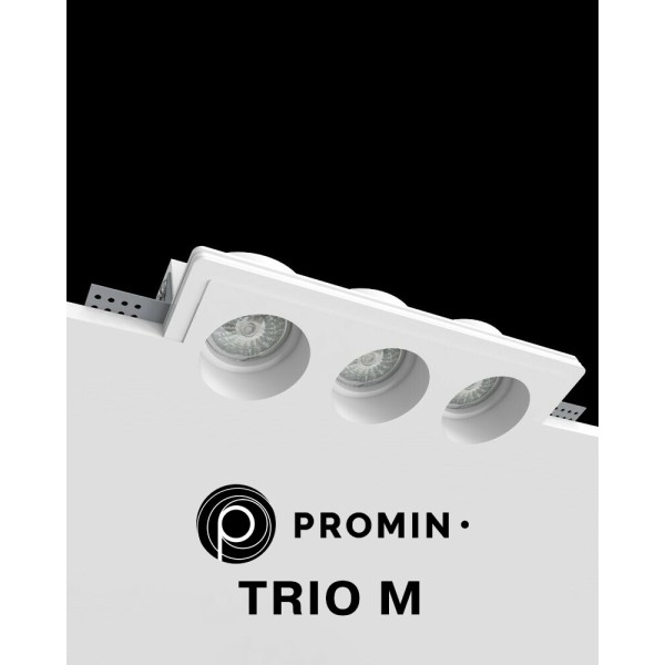 Точковий світильник Promin Trio M GU10/G5.3 3x10W IP20 Wh - фото №1