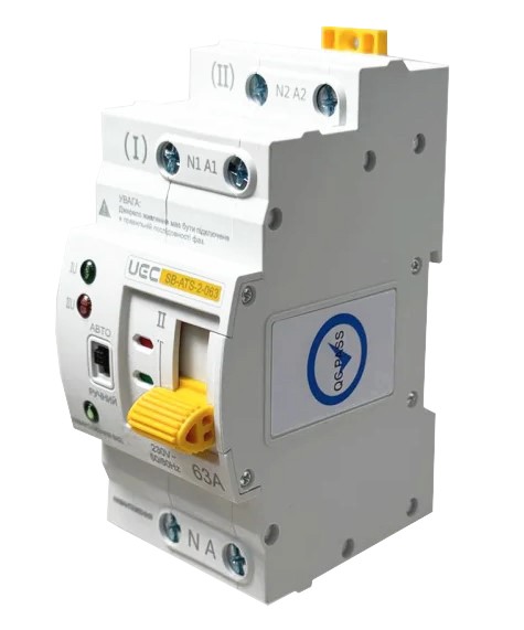 Реле автоматичного ввімкнення резерву UEC SB-ATS-2-063-UEC 2P 63A (AVR-2-063)