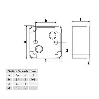 Термопластикова коробка Bemis BB2-0341-0003 ABS 85x85x50 IP44 (5.1.1.98535) - фото №1