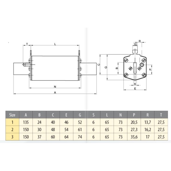 Запобіжник ETI 004724223 M2UQ2/400A/690V gR (200 kA) - фото №3