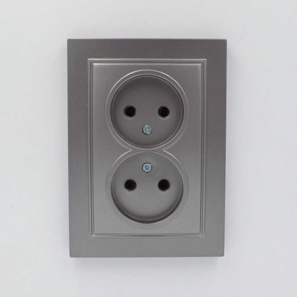 Розетка Nilson Thor антрацит 2-на без заземлення ( 27161024 ) - фото №3