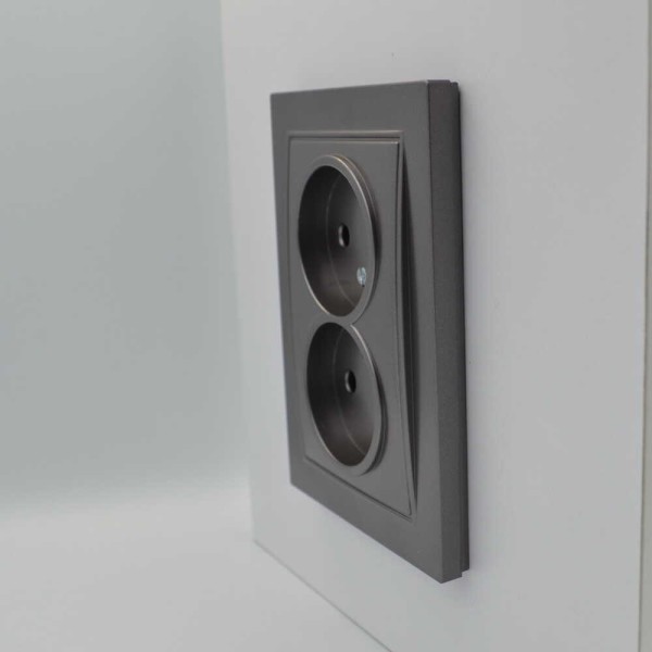 Розетка Nilson Thor антрацит 2-на без заземлення ( 27161024 ) - фото №4