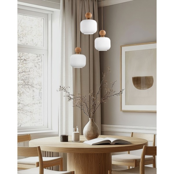 Подвесной светильник, люстра TK Lighting 11050 Ballo E14 3x10W IP20 бежевый - фото №3