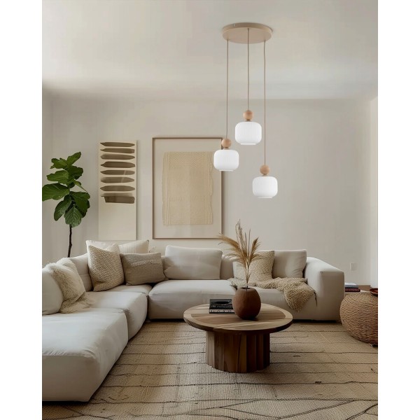 Подвесной светильник, люстра TK Lighting 11050 Ballo E14 3x10W IP20 бежевый - фото №4