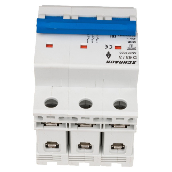Автоматичний вимикач Schrack AM019363 10кА 63А 3P х-ка D - фото №4