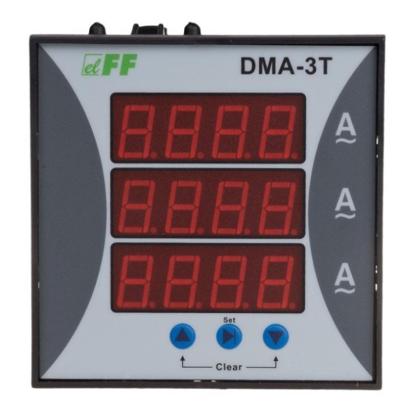 Трифазний щитовий амперметр F&F DMA-3T 230В - фото №1