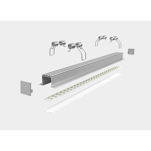 LED-профіль MLG врізний LT46251 з розсіювачем, 2 метра