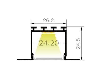 LED-профіль MLG врізний LT46251 з розсіювачем, 2 метра - фото №2