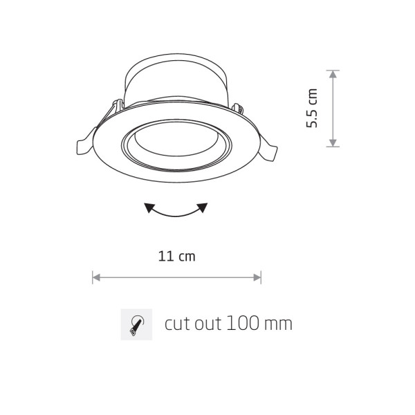 Точковий світильник Nowodvorski 10553 Egina LED 1x10W 3000K 650Lm IP20 чорний - фото №4