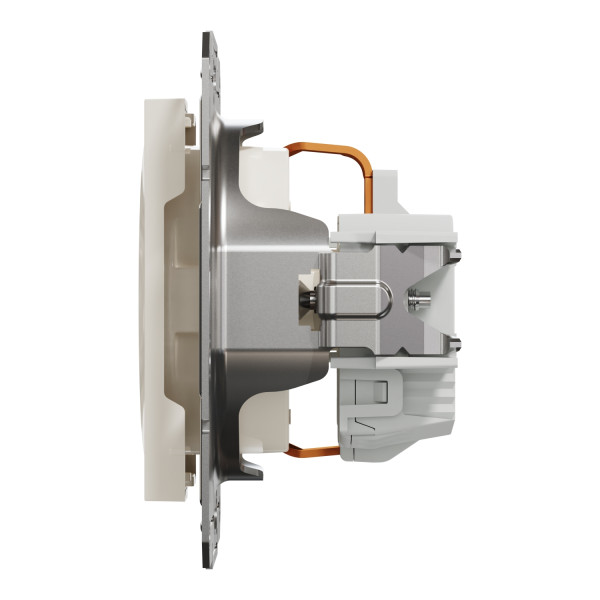 Розетка с заземлением Schneider Electric Asfora без рамки кремовая (EPH2970123) - фото №1