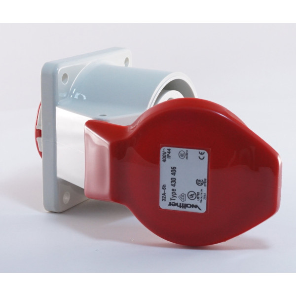 Прямой силовой разъем WALTHER WL430406 (3P+E) 32А 380V IP44 - фото №4