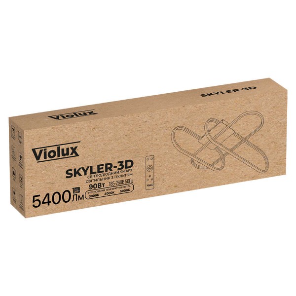 Світильник LED smart SKYLER-3D +пульт 90W 3000-5000K IP20 білий Violux ( 220885 ) - фото №1