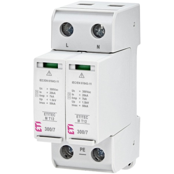 Ограничитель перенапряжения ETI 002440502 ETITEC M T12 300/7 (2+0 2p TNC-S)