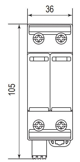 Ограничитель перенапряжения ETI 002440502 ETITEC M T12 300/7 (2+0 2p TNC-S) - фото №1