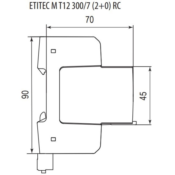 Ограничитель перенапряжения ETI 002440502 ETITEC M T12 300/7 (2+0 2p TNC-S) - фото №2