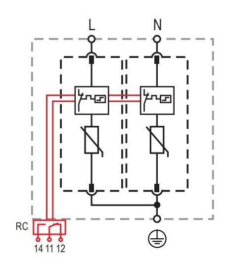 Ограничитель перенапряжения ETI 002440502 ETITEC M T12 300/7 (2+0 2p TNC-S) - фото №3
