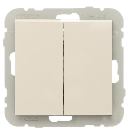 Двухклавишный выключатель Logus 21061 TPE 10АХ 250В (жемчуг)