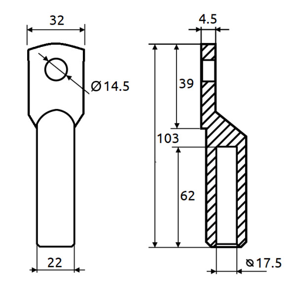 Кабельный наконечник Promfactor CL/CRG-150-14 медно-луженый - фото №1