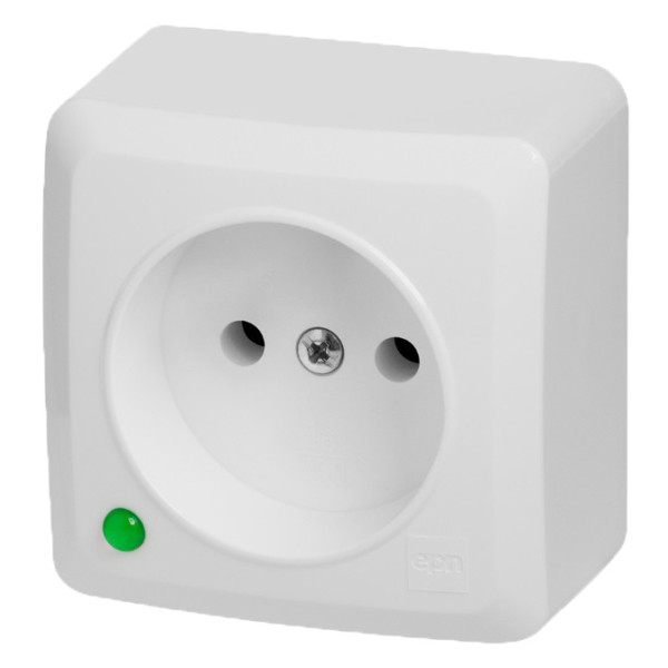 Одномісна розетка Elektro-Plast Berg 3740-00 (біла)