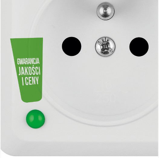 Одномісна розетка Elektro-Plast Berg 3740-00 (біла) - фото №1